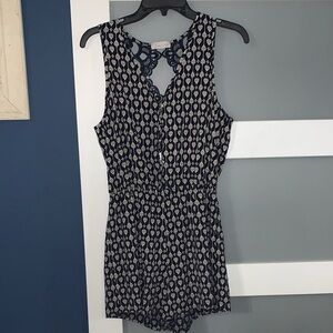 Black and beige Patterned Romper